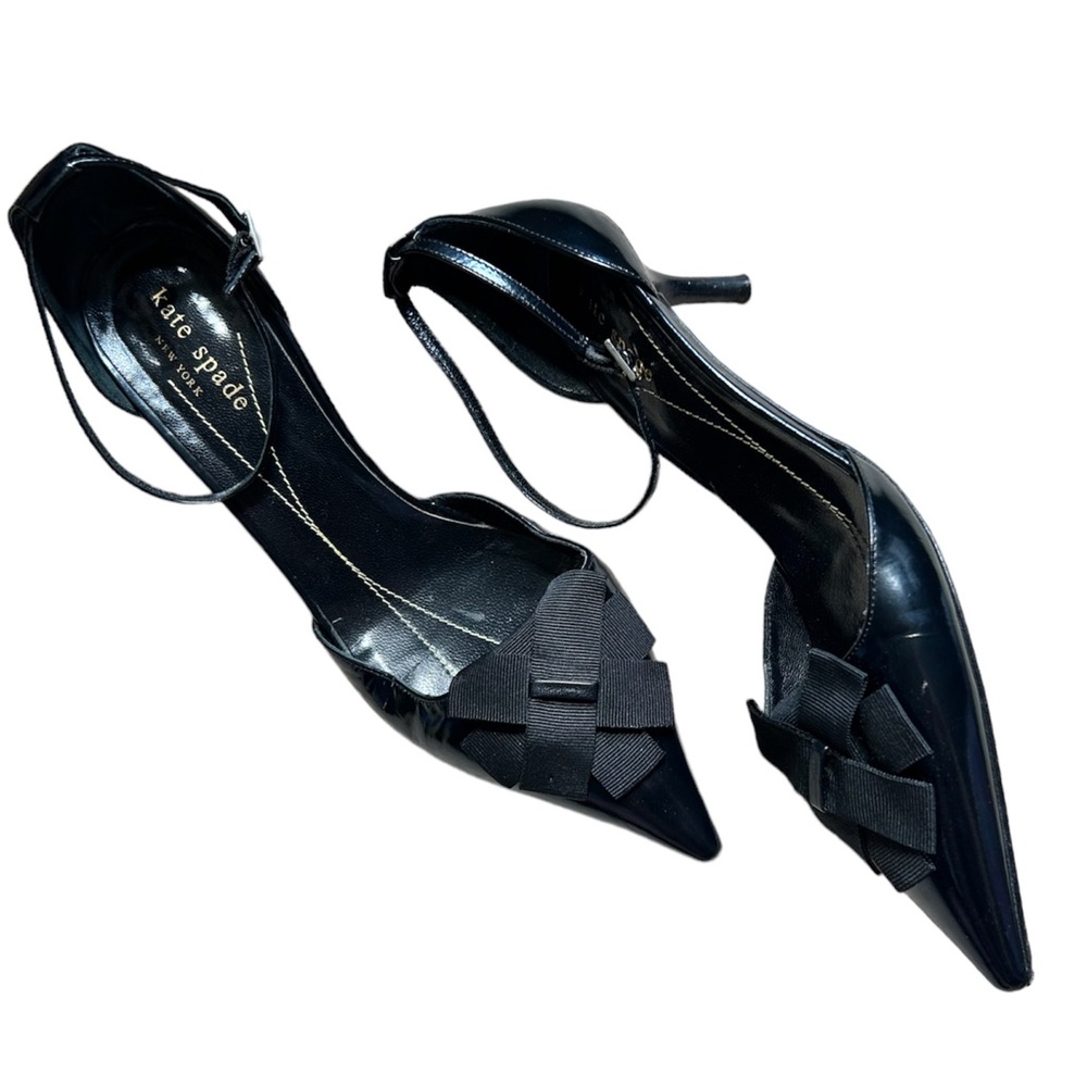 Kate Spade Vintage Black Heel with Bows - Genuine Leather (Size 7 1/2)